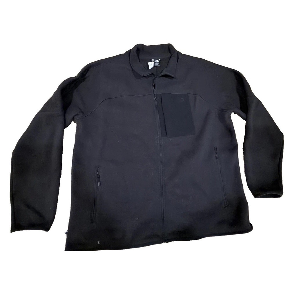 The North Face XXL Circular Design Black Full Zip Fleece Jacket Men's 2XL